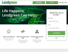 Tablet Screenshot of lendgreen.com